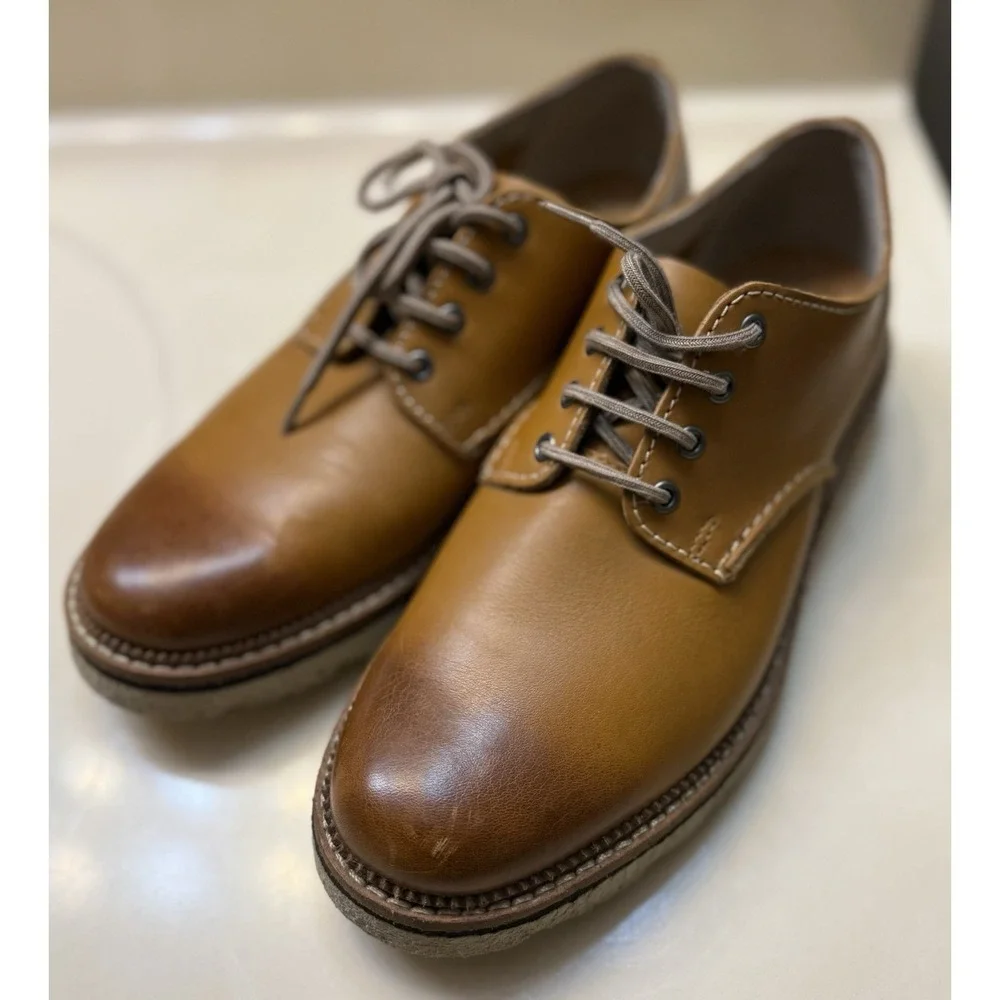 Clarks Frelan Walk Oxford Dress Shoe Size 7 1/2 Cognac